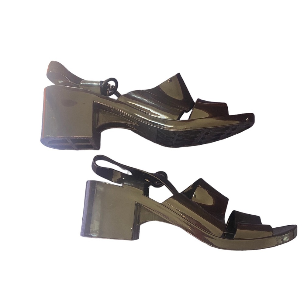 Black Plastic American Apparel Sandal Size 7 narrow